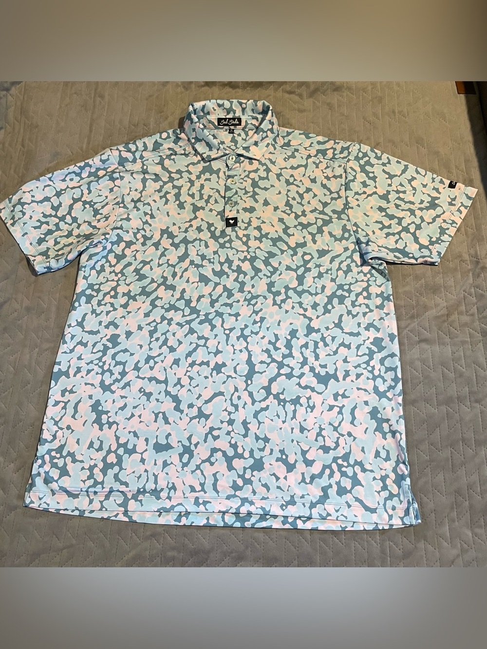 Bad birdie golf polo shirt mens XL NWOT blue/pink